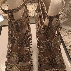 Nine West Metallic Strappy Heels